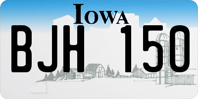 IA license plate BJH150