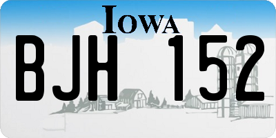 IA license plate BJH152