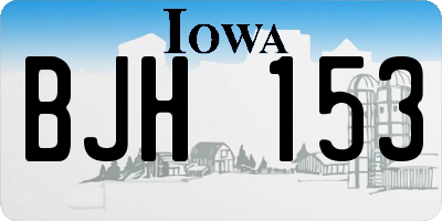 IA license plate BJH153