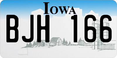 IA license plate BJH166