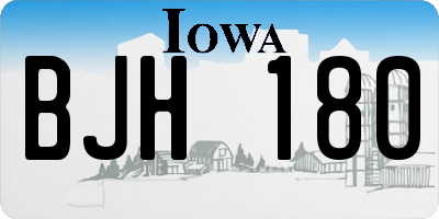 IA license plate BJH180