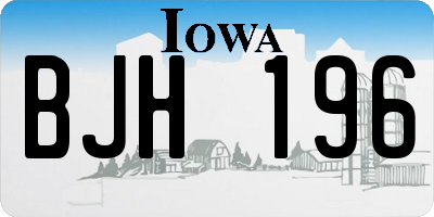 IA license plate BJH196