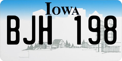 IA license plate BJH198