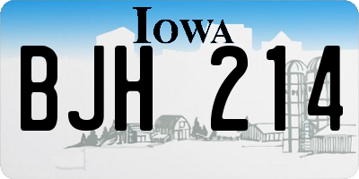 IA license plate BJH214