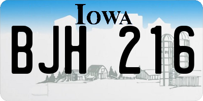 IA license plate BJH216
