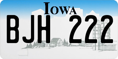 IA license plate BJH222