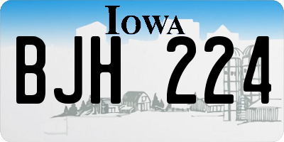IA license plate BJH224