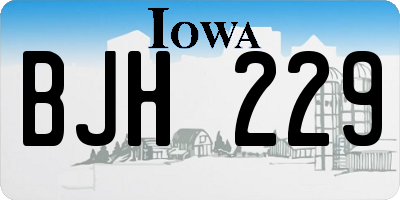 IA license plate BJH229