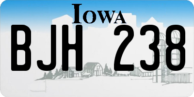 IA license plate BJH238
