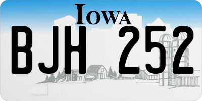 IA license plate BJH252