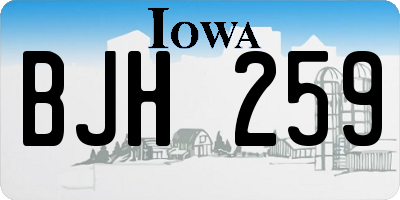 IA license plate BJH259