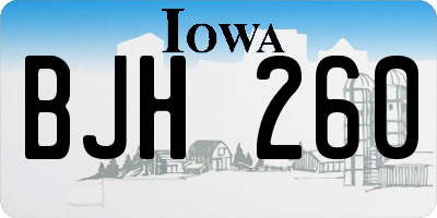 IA license plate BJH260