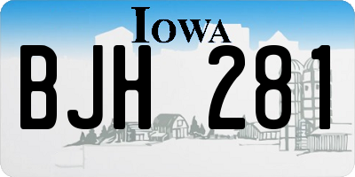 IA license plate BJH281