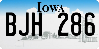 IA license plate BJH286