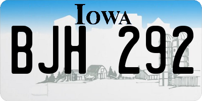 IA license plate BJH292