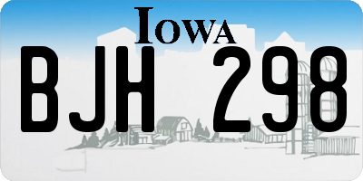 IA license plate BJH298