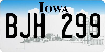 IA license plate BJH299