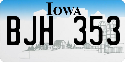 IA license plate BJH353