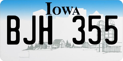 IA license plate BJH355