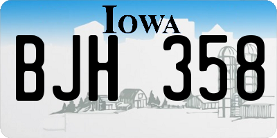 IA license plate BJH358