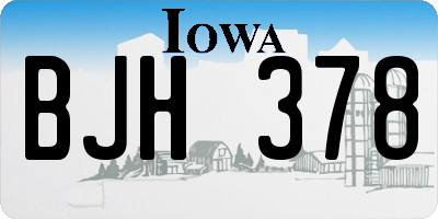 IA license plate BJH378