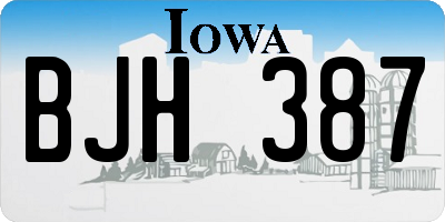 IA license plate BJH387