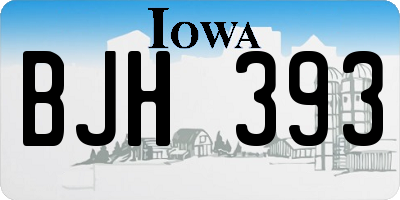 IA license plate BJH393