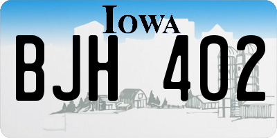 IA license plate BJH402