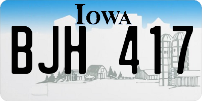 IA license plate BJH417