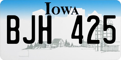 IA license plate BJH425