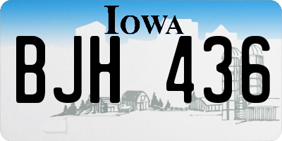 IA license plate BJH436