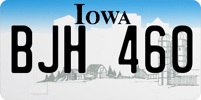 IA license plate BJH460
