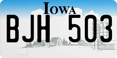 IA license plate BJH503