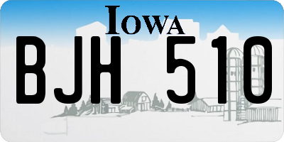 IA license plate BJH510