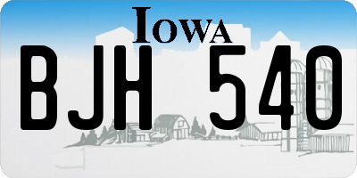IA license plate BJH540