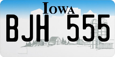 IA license plate BJH555