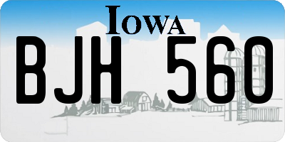 IA license plate BJH560