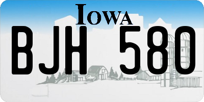 IA license plate BJH580