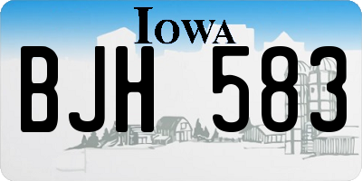 IA license plate BJH583
