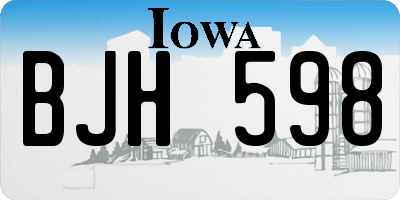 IA license plate BJH598