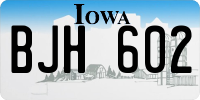 IA license plate BJH602