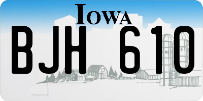 IA license plate BJH610