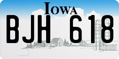 IA license plate BJH618