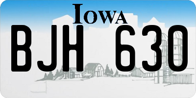 IA license plate BJH630