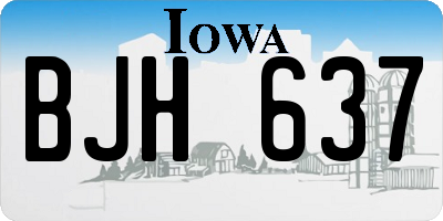IA license plate BJH637