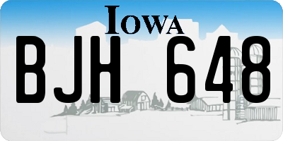 IA license plate BJH648