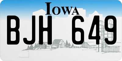 IA license plate BJH649