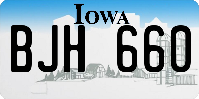 IA license plate BJH660