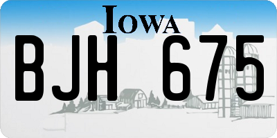 IA license plate BJH675