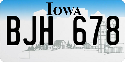 IA license plate BJH678